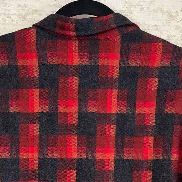 Coldwater Creek Button Up 100% Wool Shacket S XL P Shirt Jacket Buffalo Plaid - Picture 9 of 13